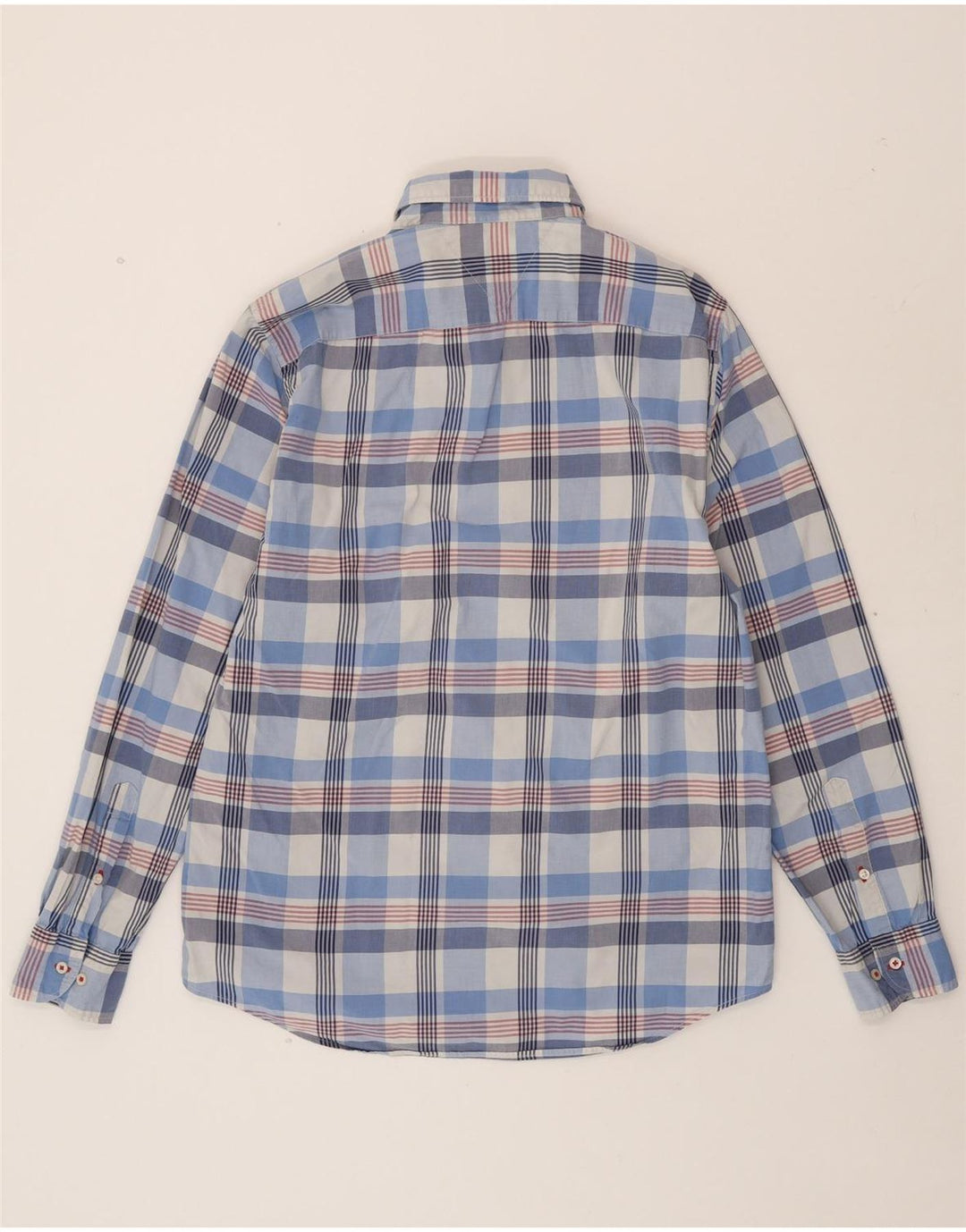 TOMMY HILFIGER Mens Regular Fit Shirt Large Blue Check Cotton Vintage Tommy Hilfiger and Second-Hand Tommy Hilfiger from Messina Hembry 