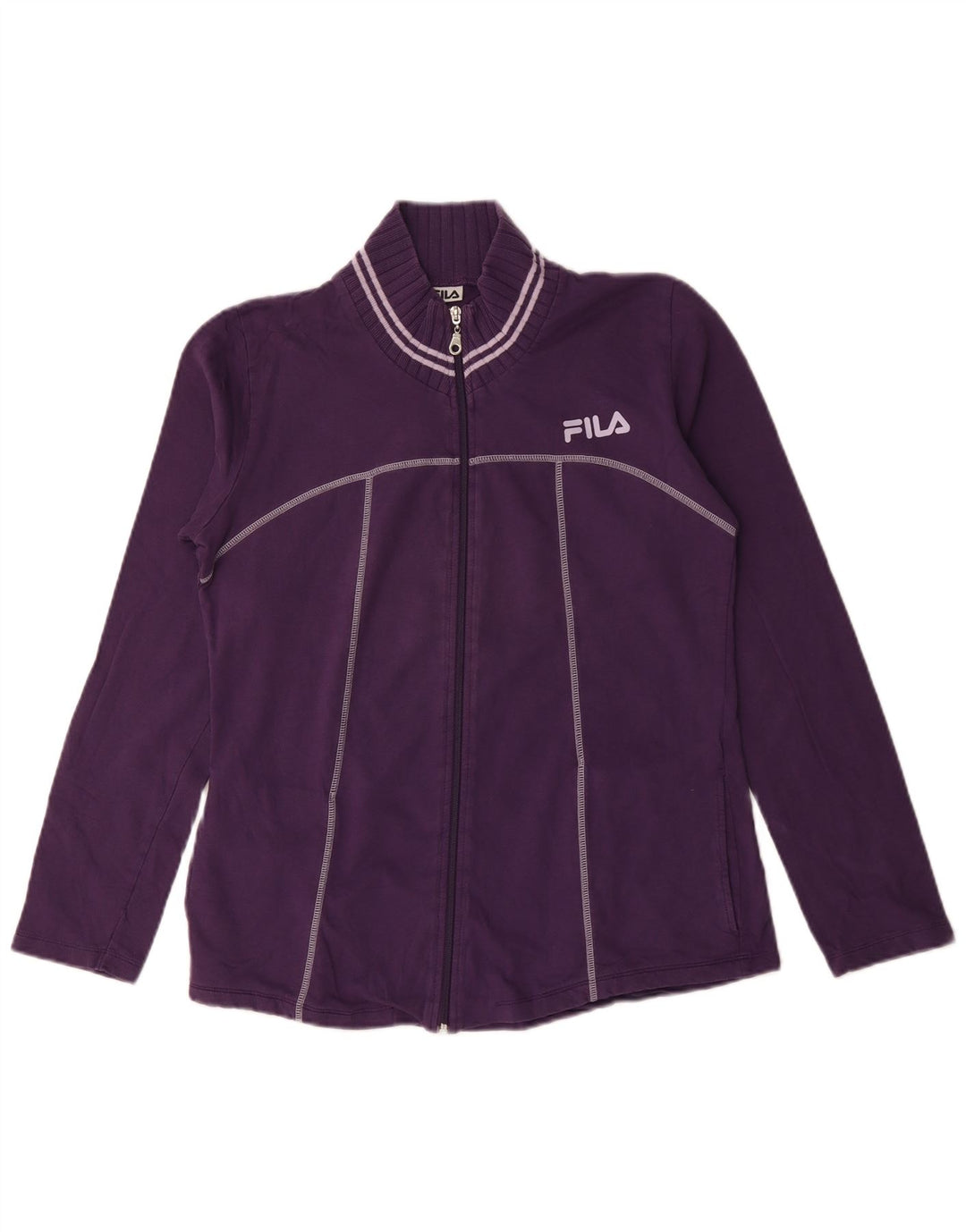 Fila Damen-Trainingsanzug-Top-Jacke, UK 16, Größe L, Lila, Baumwolle
