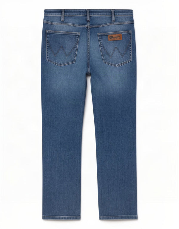 Wrangler Mens Mid Rise Regular Fit Straight Jeans W36 L32 Blue Cotton