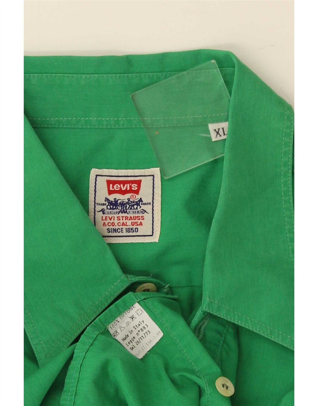 Levi's Herren-Kurzarmhemd XL aus grüner Baumwolle
