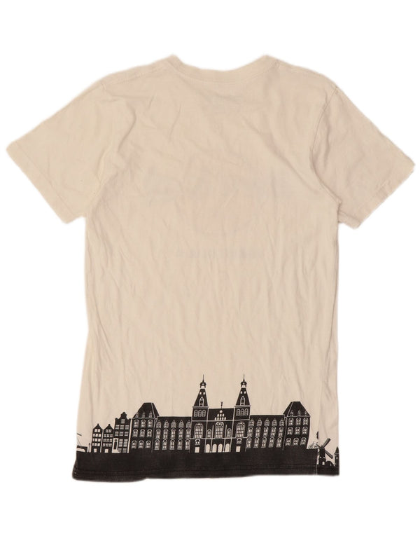 HARD ROCK CAFE Herren-T-Shirt „Amsterdam“ mit Grafik, Größe S, weiße Baumwolle