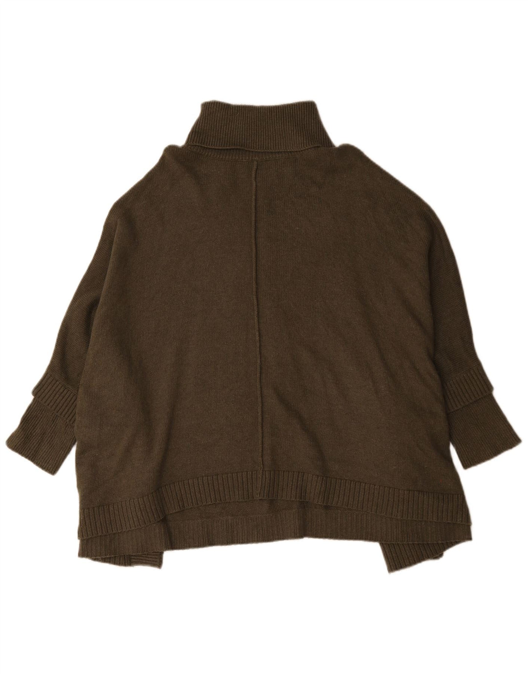 Joules Damen-Ponchopullover mit Rollkragen, übergroß, UK 14, mittlere Khaki-Viskose