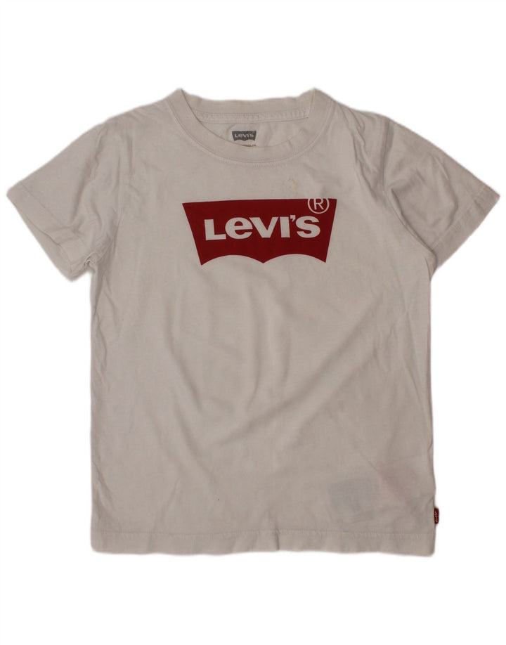 LEVI'S Jungen-T-Shirt mit Grafik, 7–8 Jahre, weiße Baumwolle
