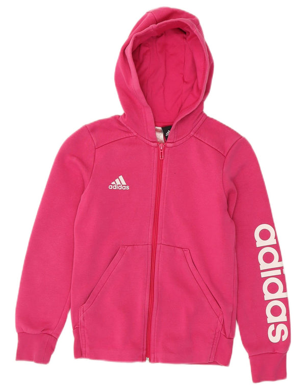 Adidas Mädchen Graphic Zip Hoodie Pullover 9–10 Jahre rosa Baumwolle