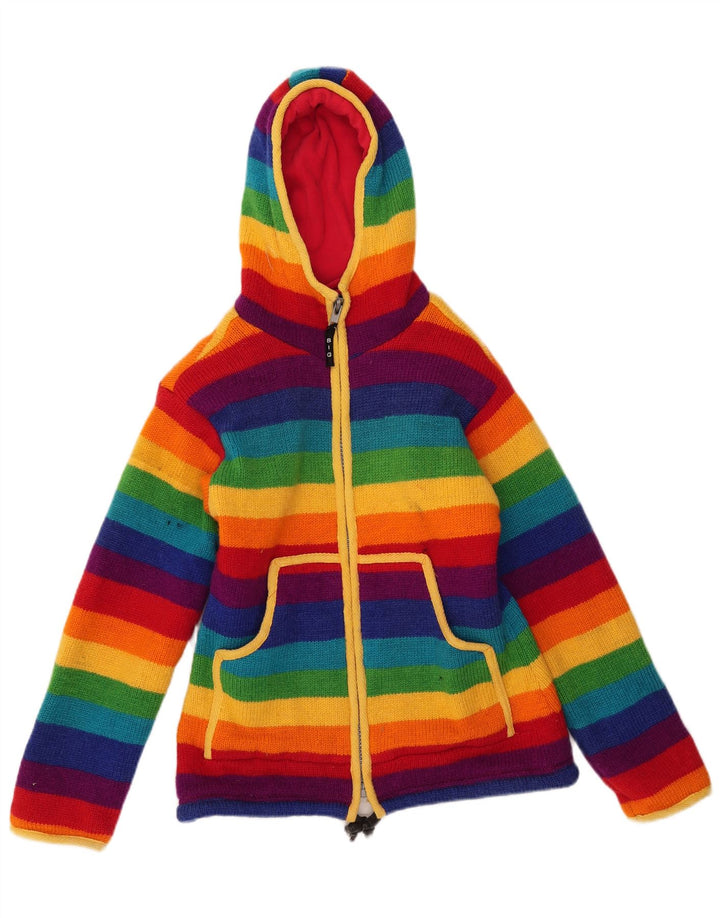 Vintage Damen Cardigan Pullover UK 12 Medium Bunt Bunt