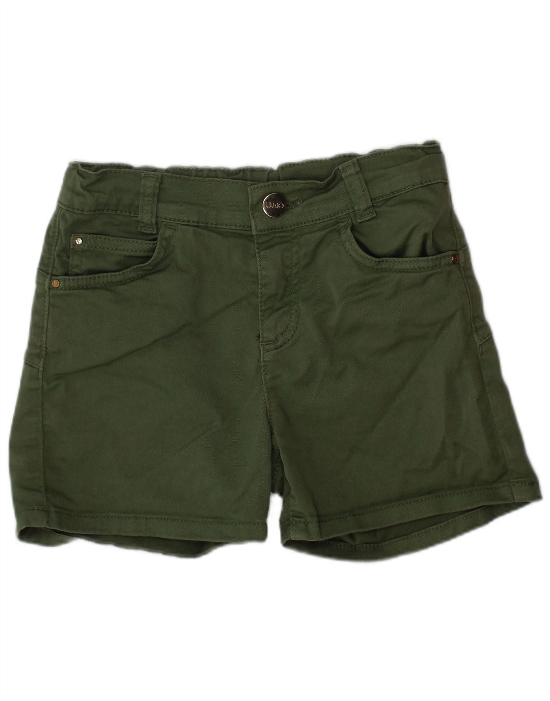 LIU JO Girls Denim Shorts 6-7 Years W24  Green Polyester