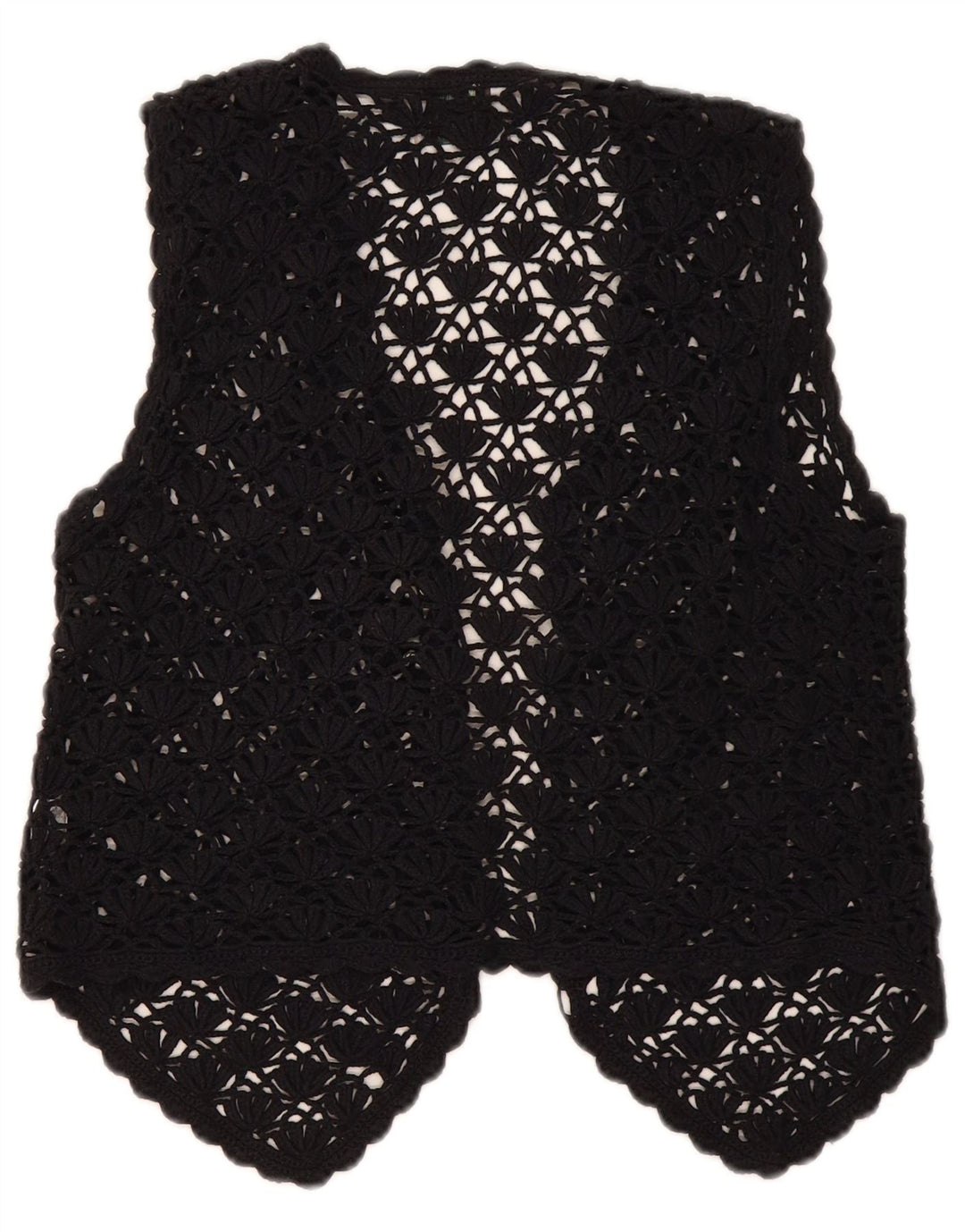 Premode Damen Crop Crochet Cardigan Top UK 12 Mittelschwarze Baumwolle