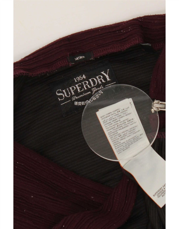 Superdry Damen Minirock Medium W30 Burgunderrot geflecktes Polyester