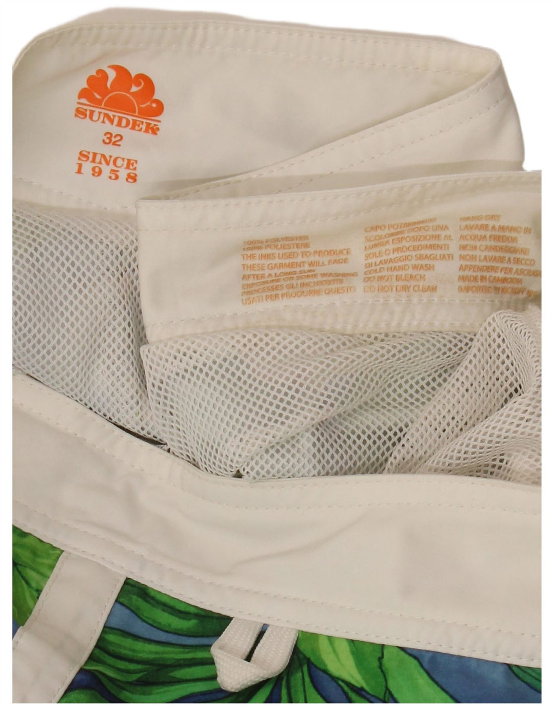 Sundek Herren-Badeshorts, mittelblau, geblümt, Polyester, hawaiianisch