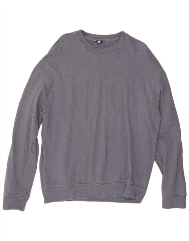REISS Herren-Sweatshirt-Pullover, groß, blaue Baumwolle