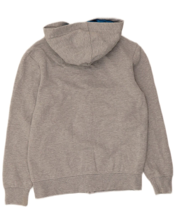 Saltrock Jungen-Kapuzenpullover mit grafischem Reißverschluss, 7–8 Jahre, graue Baumwolle