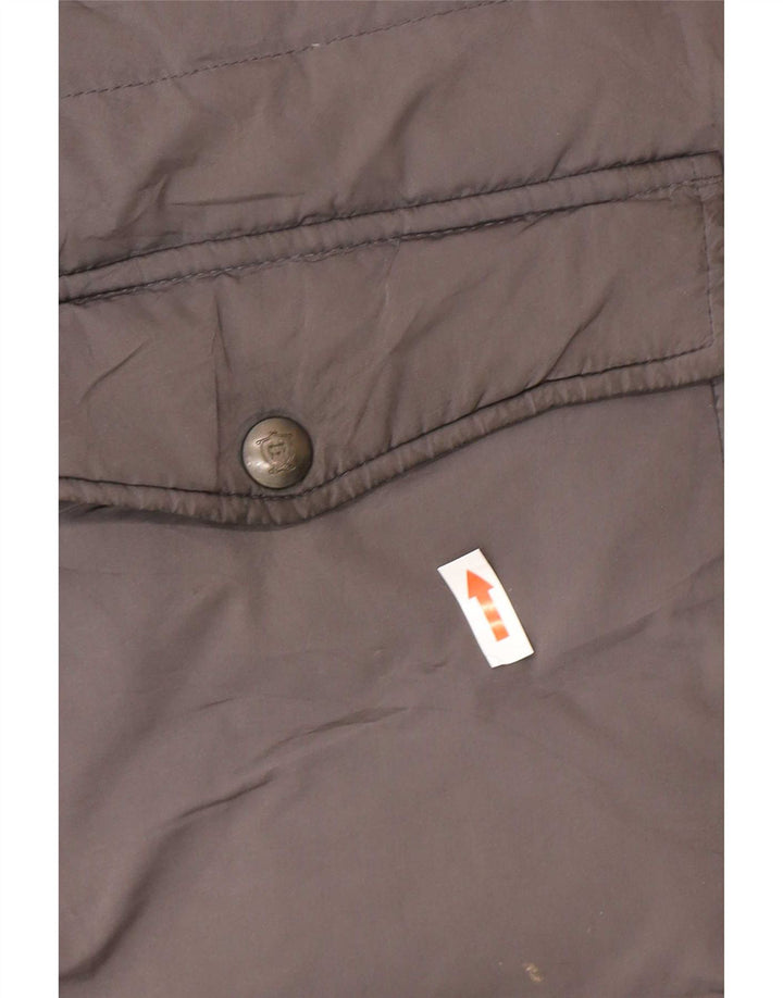 Massimo Dutti Wattierter Damenmantel mit Kapuze, UK 40, Größe L, grau, Polyester