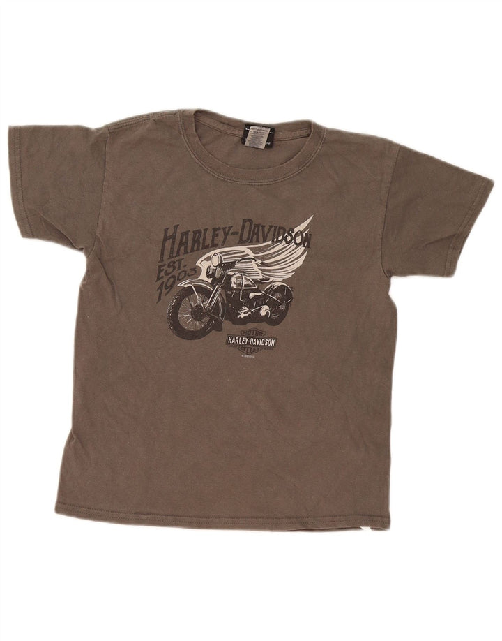 Harley Davidson Grafik-T-Shirt für Damen, UK 10, Größe S, Grau, Baumwolle