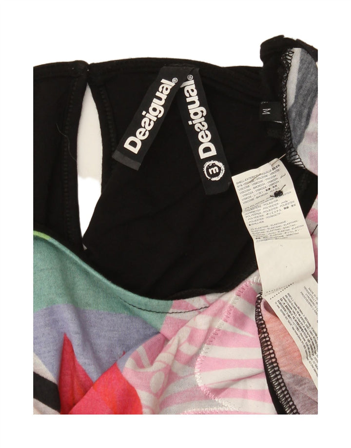 Desigual Womens Graphic Bluse Top UK 14 Medium Mehrfarbig Blumen