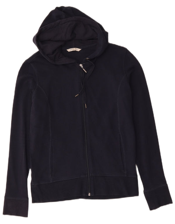 Marks & Spencer Damen-Kapuzenpullover mit Reißverschluss, UK 12, mittelmarineblau, Baumwolle