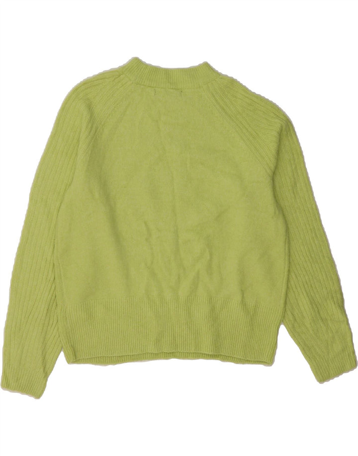 MARKS & SPENCER Womens Crop Crew Neck Jumper Sweater UK 10 Small Green Vintage Marks & Spencer and Second-Hand Marks & Spencer from Messina Hembry 