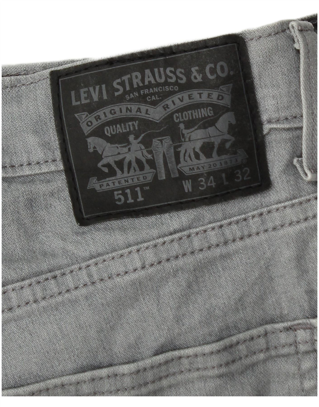 Levi's Herren 511 Slim Jeans W34 L32 Graue Baumwolle