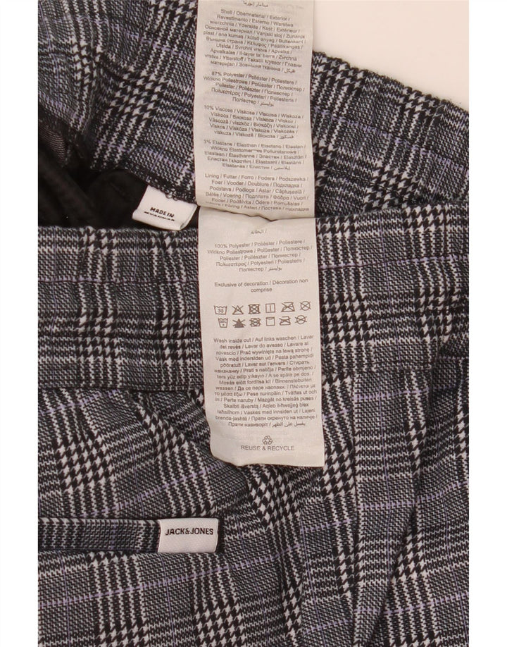Jack & Jones Herren-Chinoshorts, klein, W29, grau kariertes Polyester
