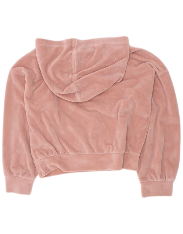 Dkny Mädchen-Kapuzenpullover aus Velours mit Grafik, 5–6 Jahre, rosa, Polyester