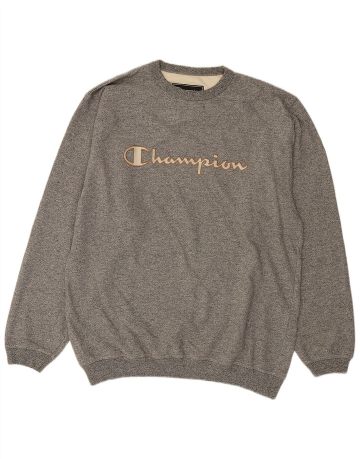 Champion Herren-Sweatshirt mit Grafik, groß, grau gesprenkelte Baumwolle