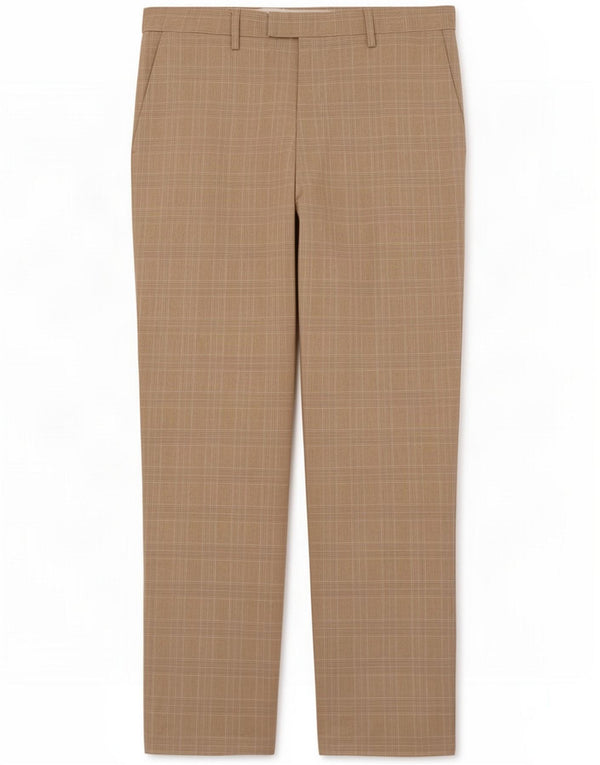 Marks & Spencer Herren-Freizeithose, normal, W36, L31, beige Hahnentrittmuster