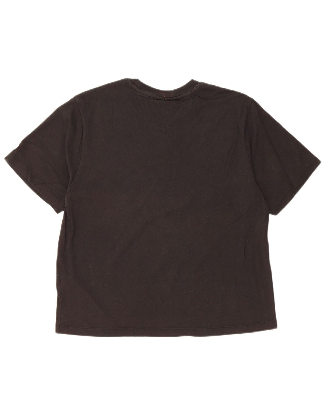 TOMMY HILFIGER Damen Crop Graphic T-Shirt Top UK 10 Small Schwarze Baumwolle