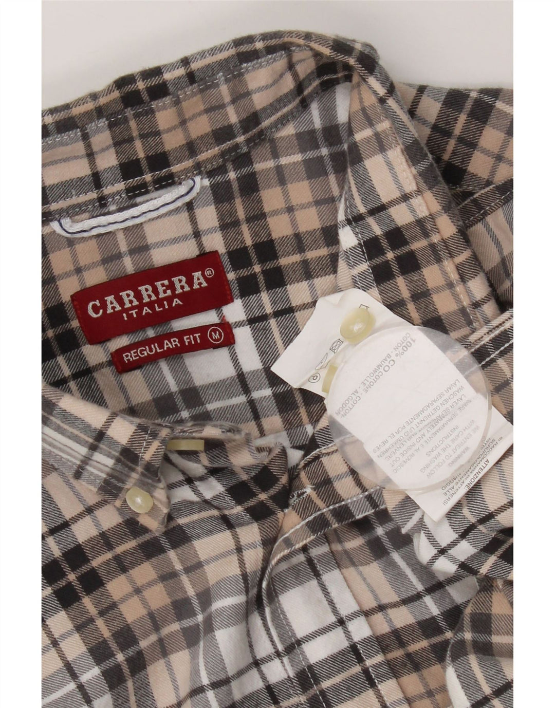 Carrera Herren-Flanellhemd mit normaler Passform, mittelgroß, mehrfarbig, kariert, Baumwolle