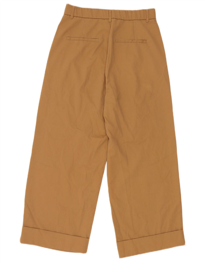 ZARA Damen-Chinohose mit weitem Bein, mittelgroß, W30, L26, Beige