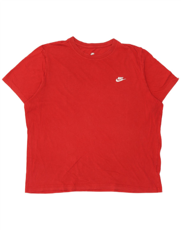 Nike Herren T-Shirt Top 2XL Rote Baumwolle