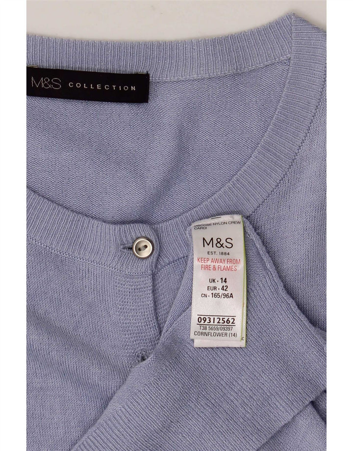 Marks & Spencer Damen-Cardigan-Pullover UK 14 Große blaue Viskose