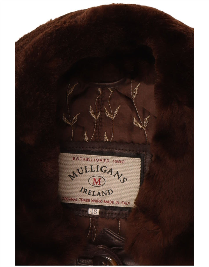 Vintage Damen Ledermantel IT 48 XL Braunes Leder