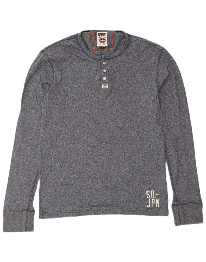 SUPERDRY Herren-Top, langärmelig, XL, Marineblau, Baumwolle