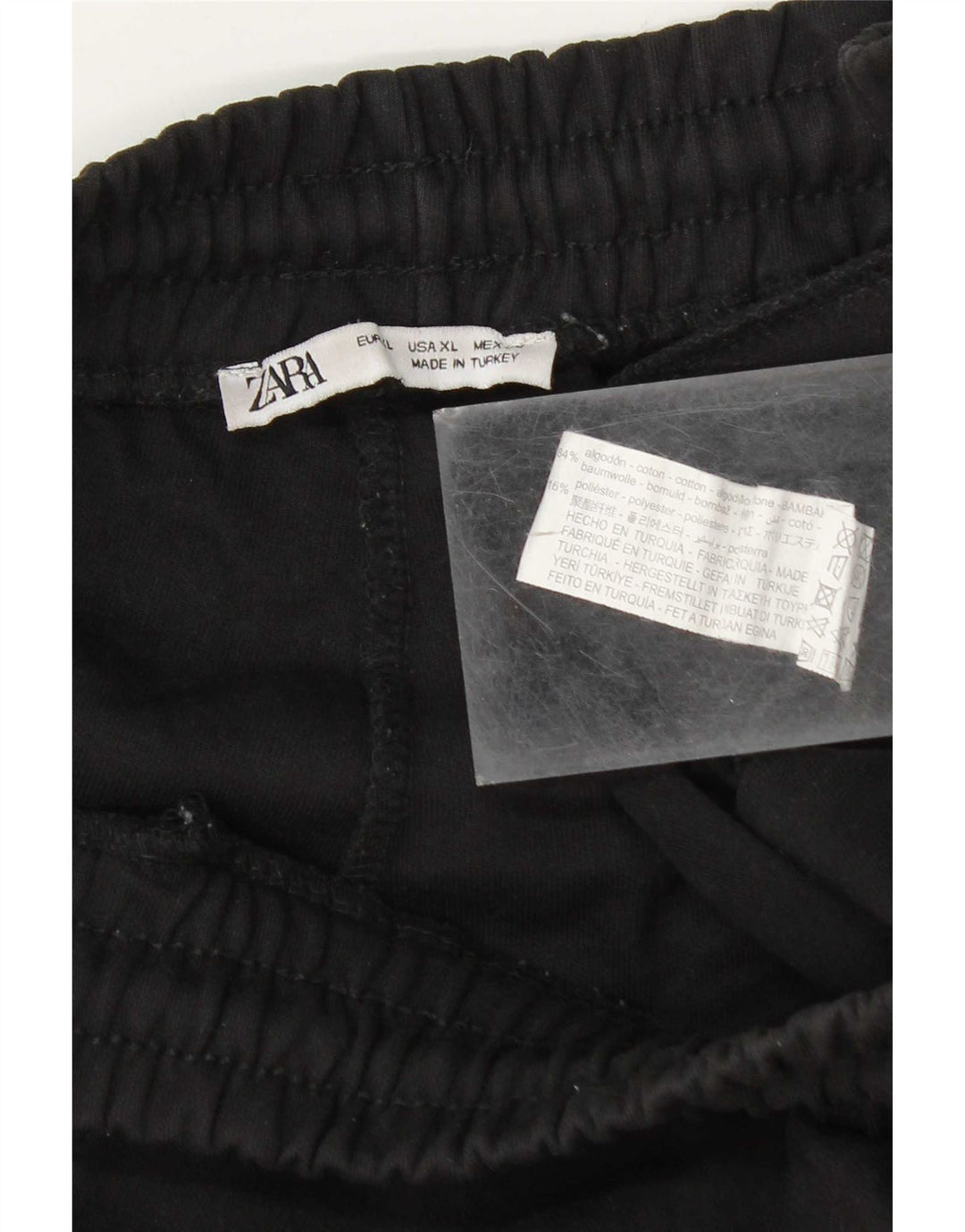 Zara Herren Sportshorts XL Schwarz Baumwolle