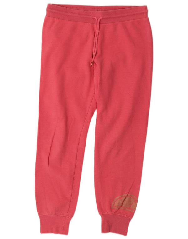 Ellesse Womens Graphic Trainingshose Jogger UK 12 Mittelrosa Baumwolle