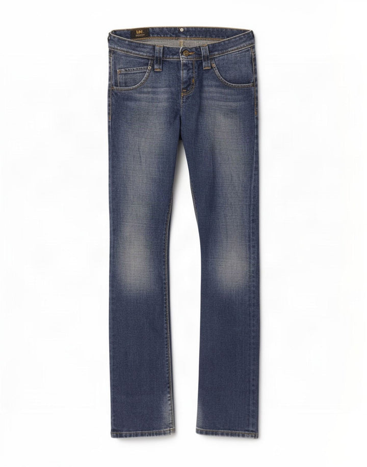 Lee Damen Maddox Bootcut Jeans W28 L35 Blaue Baumwolle