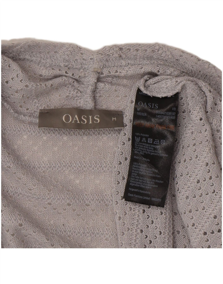 Oasis Womens Open Cardigan Top UK 12 Mittelgraues Polyester
