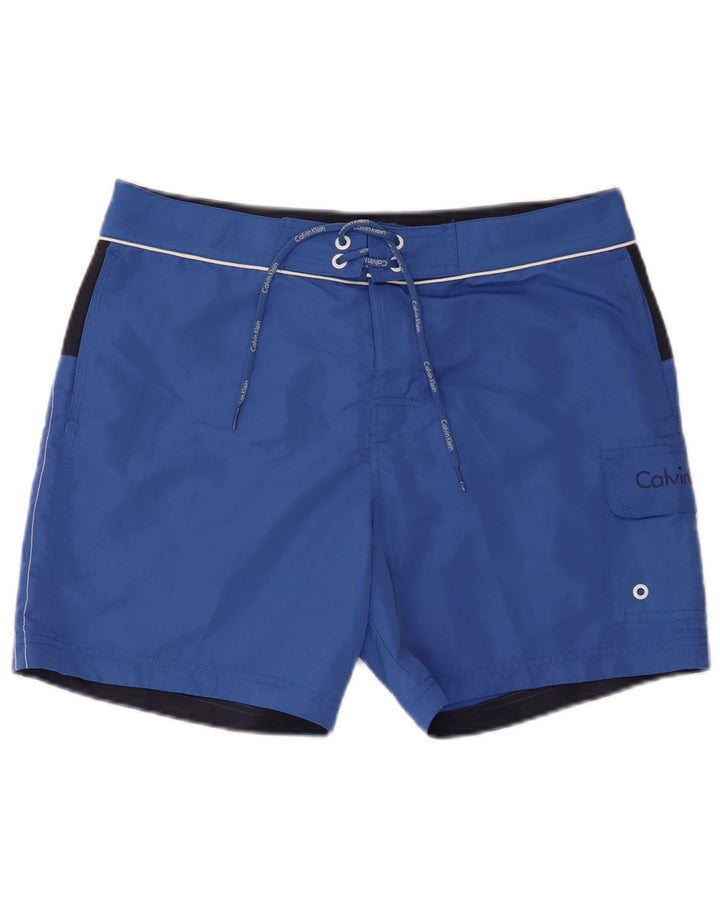 Calvin Klein Herren-Badeshorts aus mittelblauem Polyester