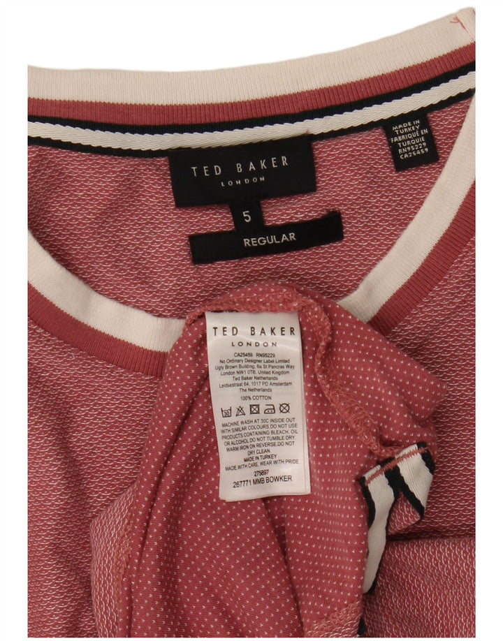 Ted Baker Herren-T-Shirt, normal, Größe 5, XL, rosa, Baumwolle