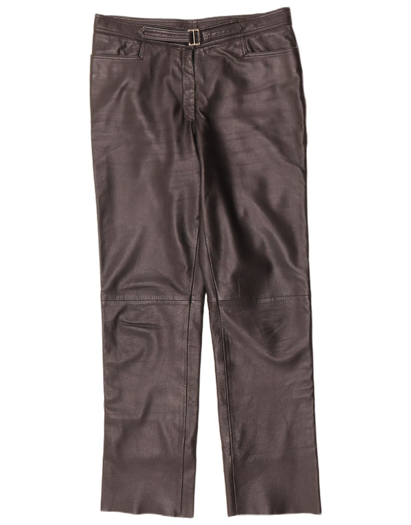 Maddox Damen gerade Lederhose IT 44 Medium W32 L32 Schwarz