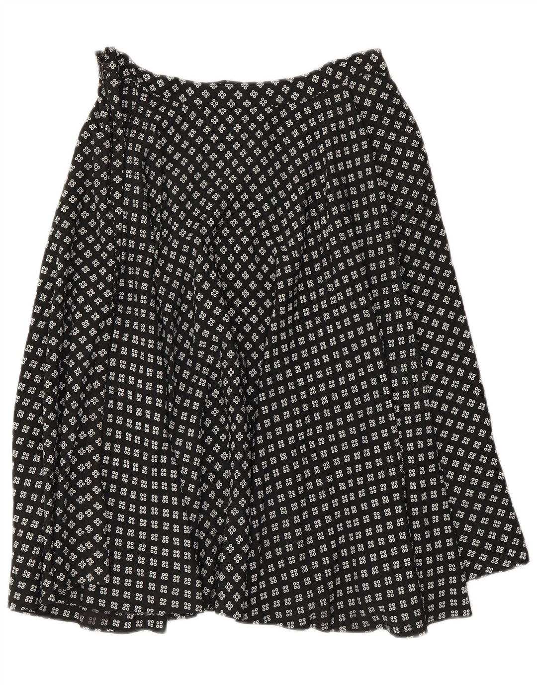 Vintage Damen A-Linie Rock W28 Medium Schwarz Geometrisch