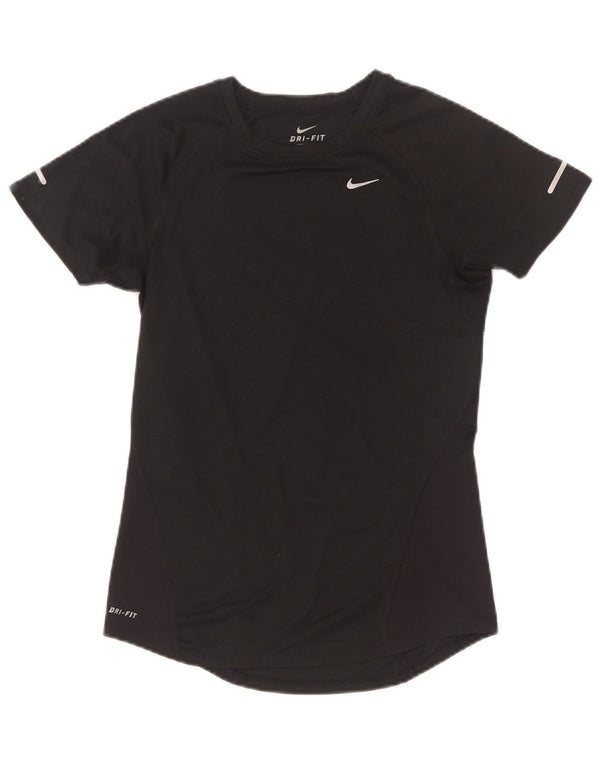Nike Damen Dri Fit T-Shirt Top UK 6 XS Schwarz