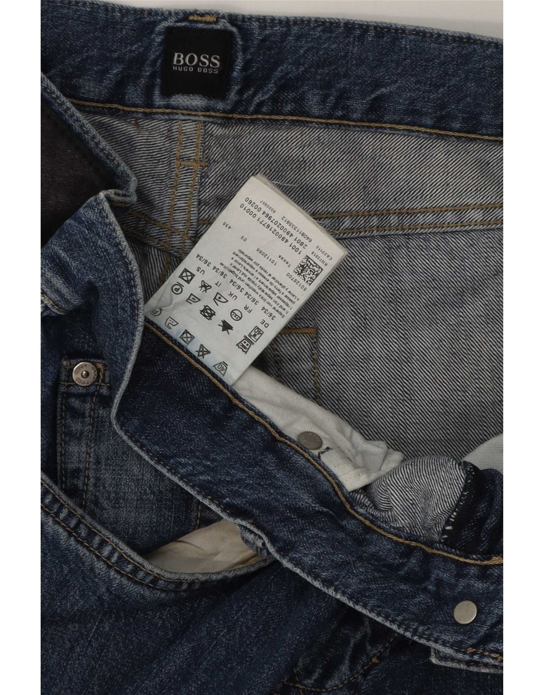 Hugo Boss Herren Straight Jeans W36 L34 Blaue Baumwolle