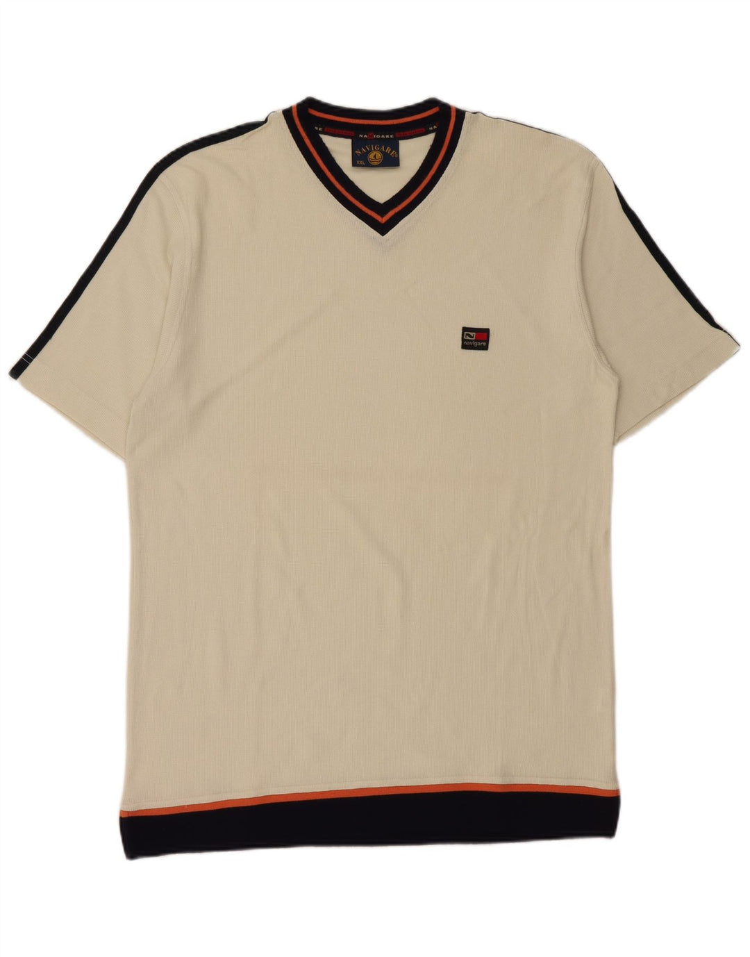 Navigare Herren T-Shirt Top 2XL Off White Baumwolle