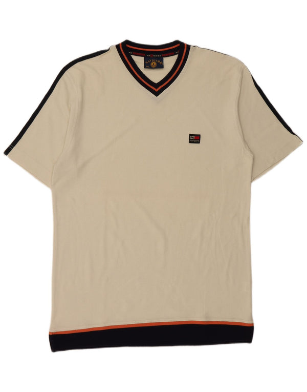 Navigare Herren T-Shirt Top 2XL Off White Baumwolle