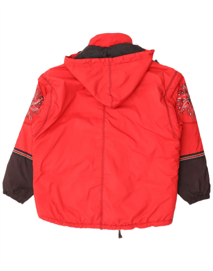 Killtec Herren-Skijacke mit grafischer Kapuze, UK 42, XL, rotes Farbblock-Polyester