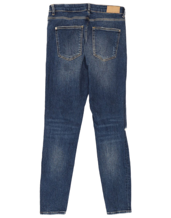 Zara Damen Distressed Skinny Jeans EU 38 Small W28 L27 Blau