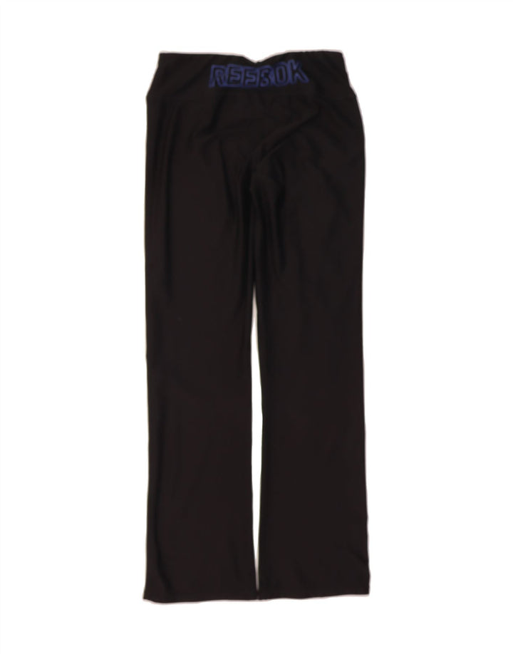 REEBOK Womens Graphic Tracksuit Trousers UK 14 Medium Black Polyester Vintage Reebok and Second-Hand Reebok from Messina Hembry 