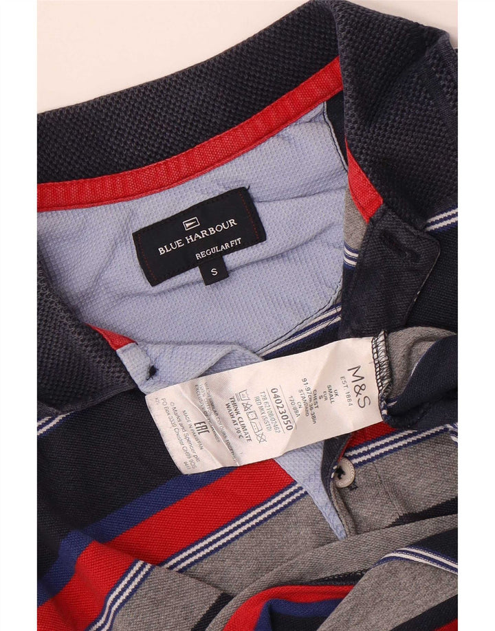 Marks & Spencer Herren Blue Harbor Poloshirt, klein, mehrfarbig gestreift