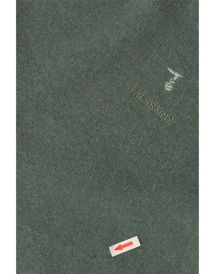 Trussardi Rollkragenpullover für Herren, mittelgrüne Wolle