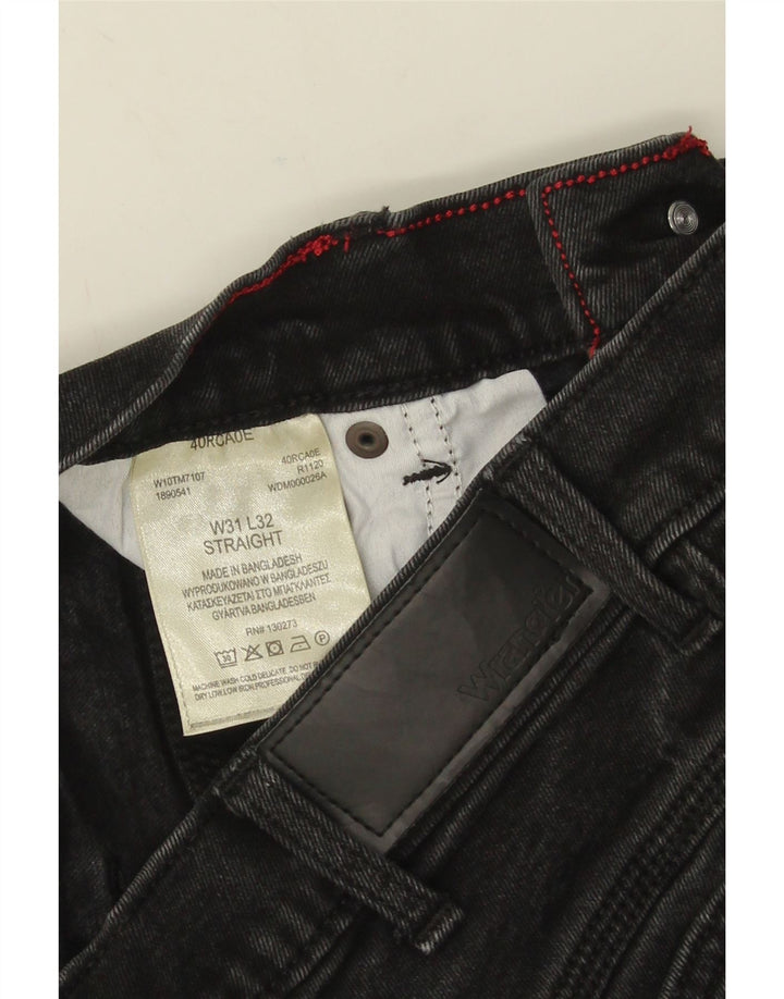 Wrangler Herren Straight Jeans W31 L32 Schwarze Baumwolle